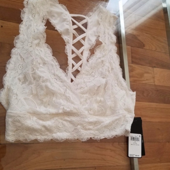 Guess Other - GUESS Deep V-Neck Lace Corset Bra (S)